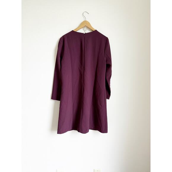 Ann Taylor Long Sleeve Shift Dress Purple Mini Workwear 10 - Picture 5 of 5